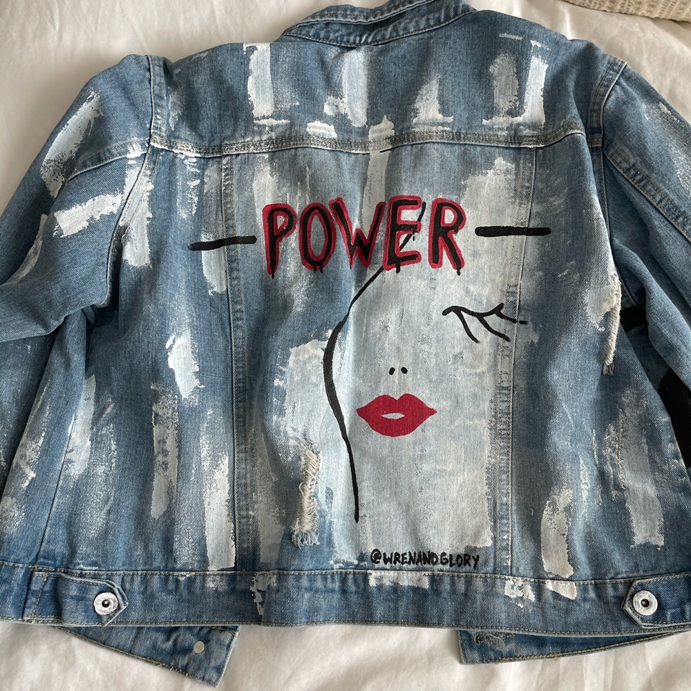 Wren + Glory hand painted Jean jacket